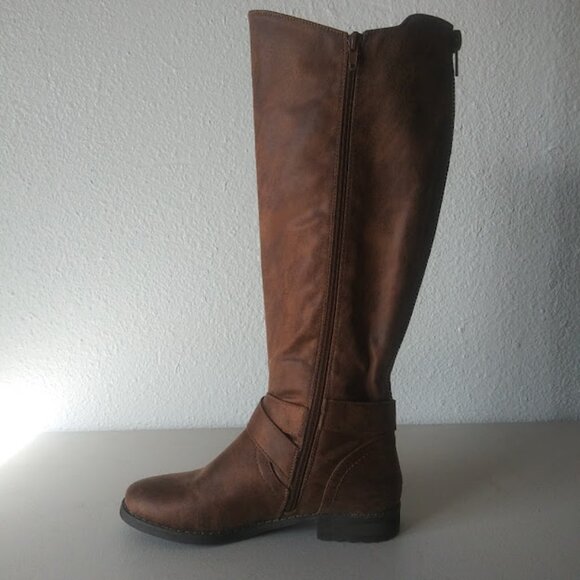 Bullboxer B52 Kayley tan, brown faux leather knee high boots - Picture 5 of 10